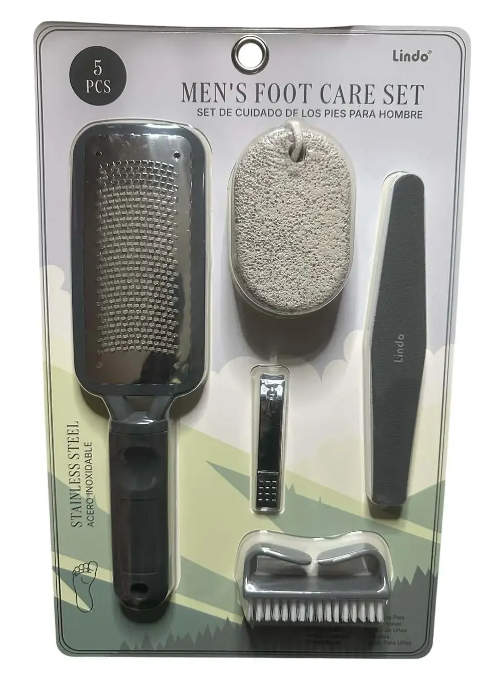 Lindo Men's Foot Care Set 5 Pcs (B5375GY)